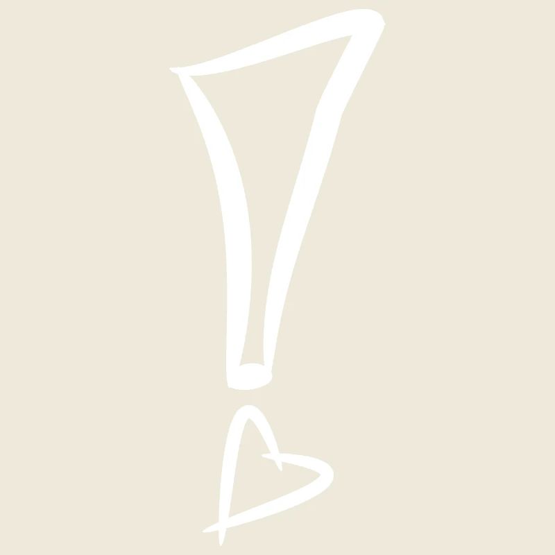 Exclamation mark with heart white vector gift
