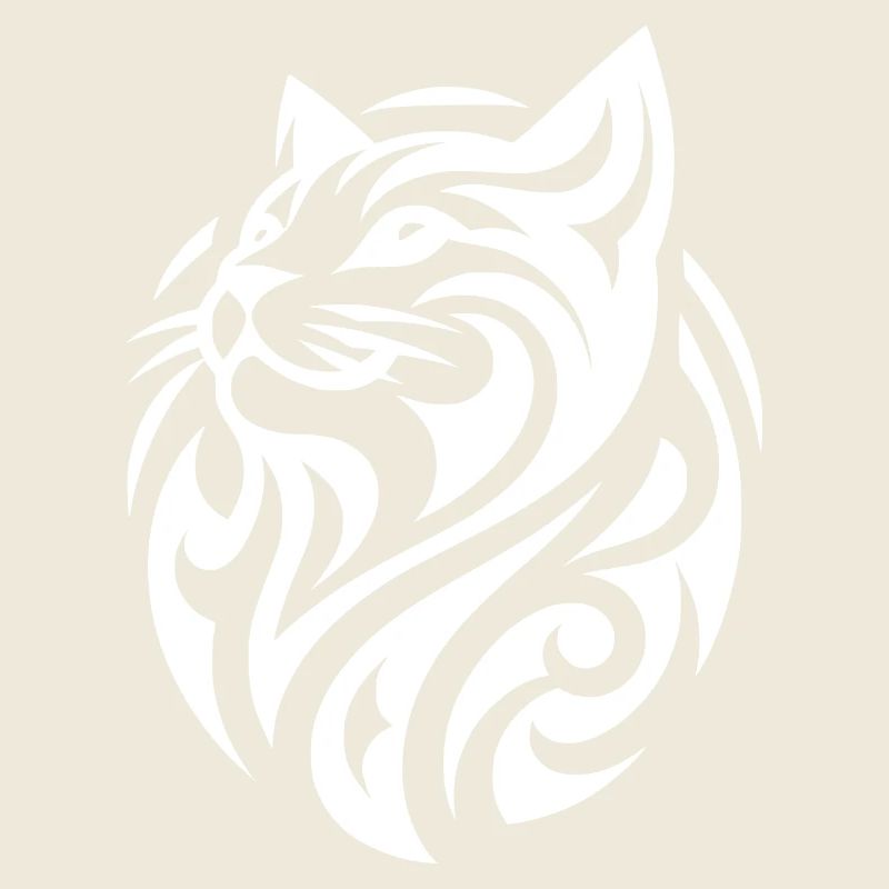 Tatouage de chat minimaliste avec des rayures