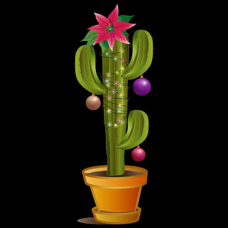 Poinsettia de cactus décoré de Noël