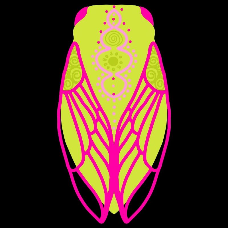 Fluorescent coloured cicada