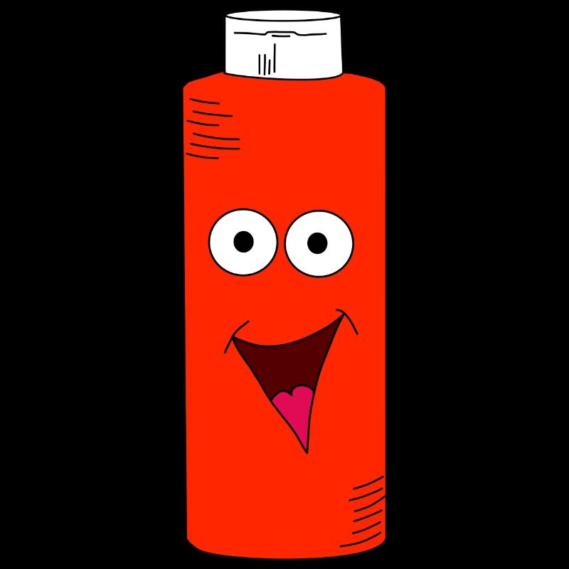 Ketchup bottle with face