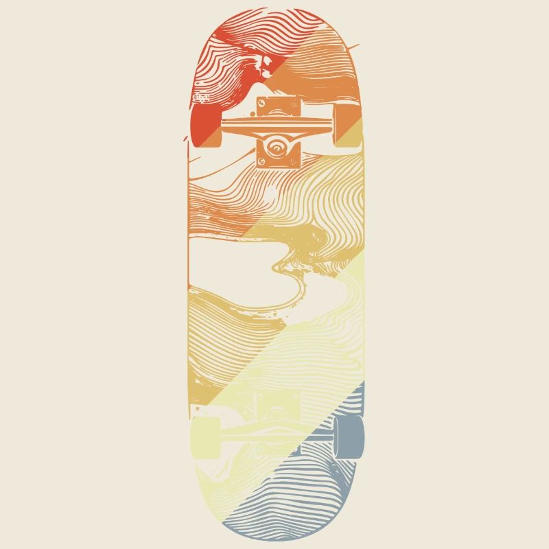 Retro Skateboard Drawing
