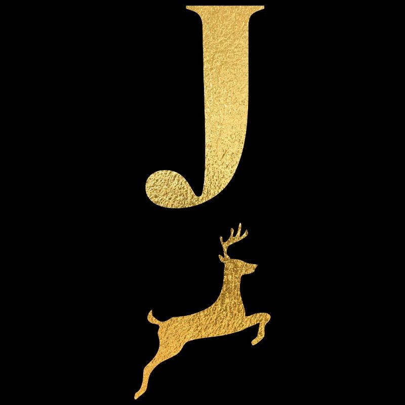 Buchstabe j Goldener Hirsch - Geschenkidee