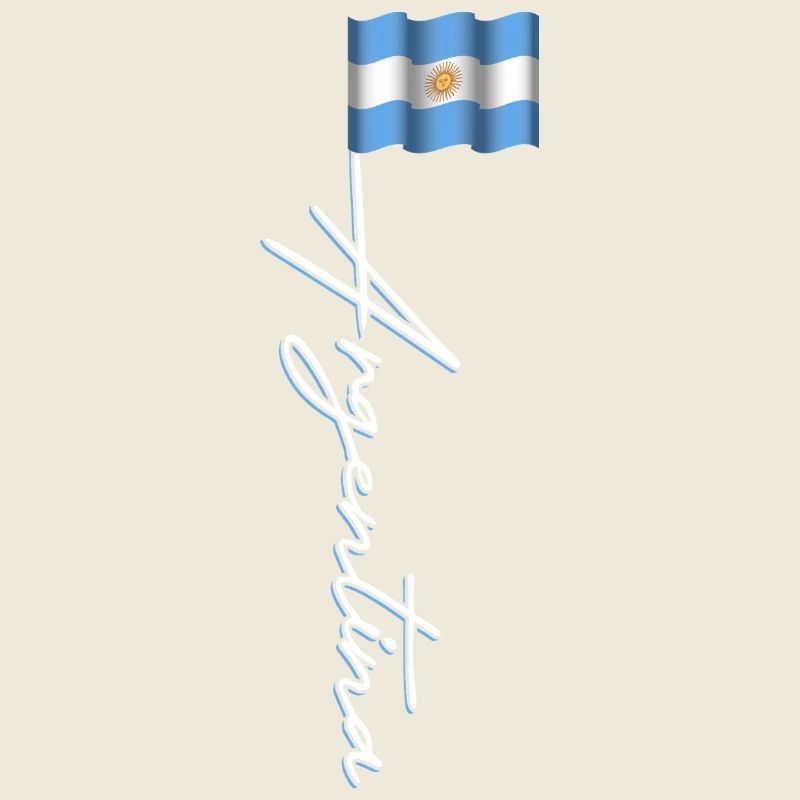 Argentina Flag Waving Script Pride Travel Design