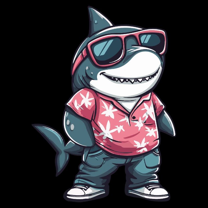 Requin Bande Dessinée Cool Été