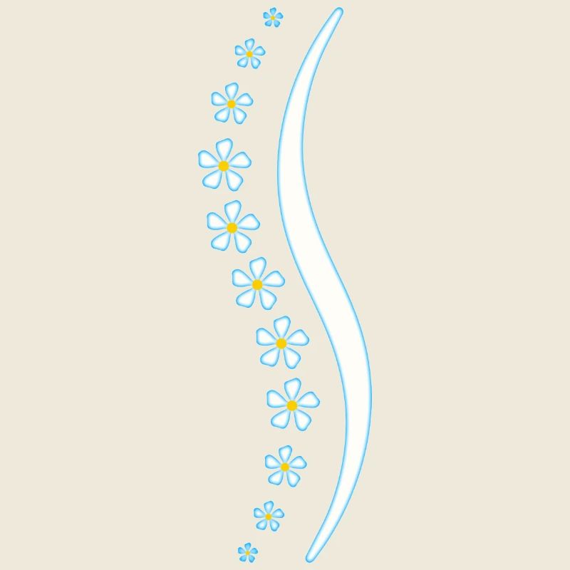 Blumen-Wirbelsäule blau