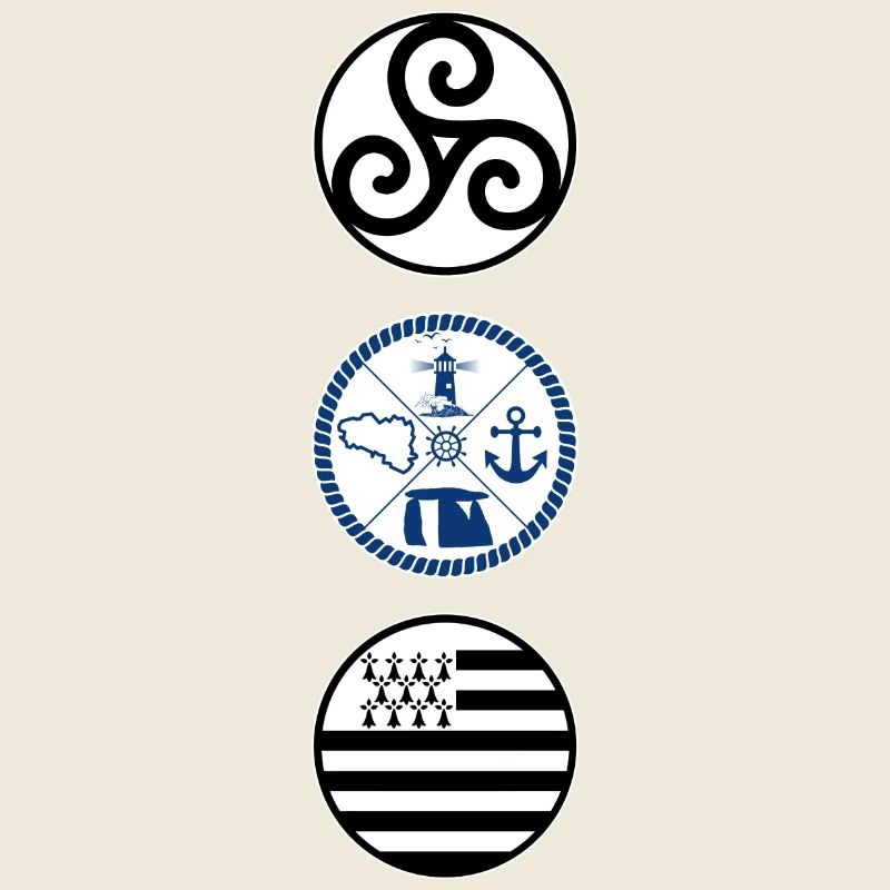 Bretagne et ses symboles. Triskell. Drapeau Breton