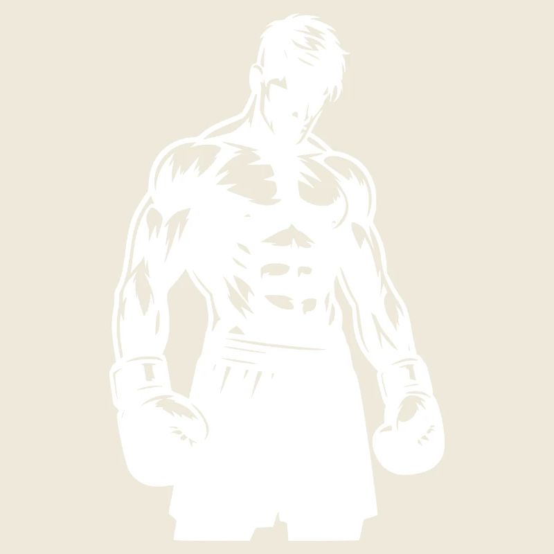 Boxer with gloves in concentrated posture