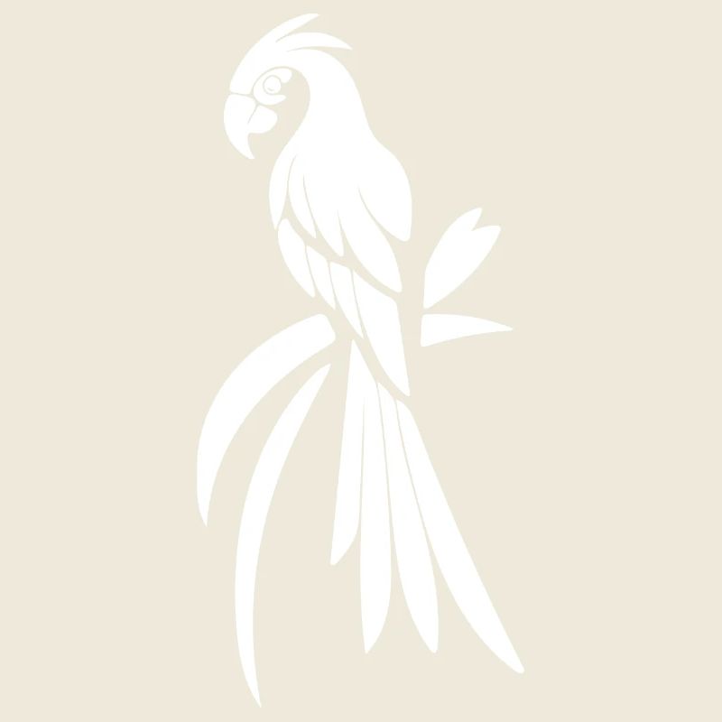 Perroquet Portrait Tatouage Élégant Oiseau Dessin