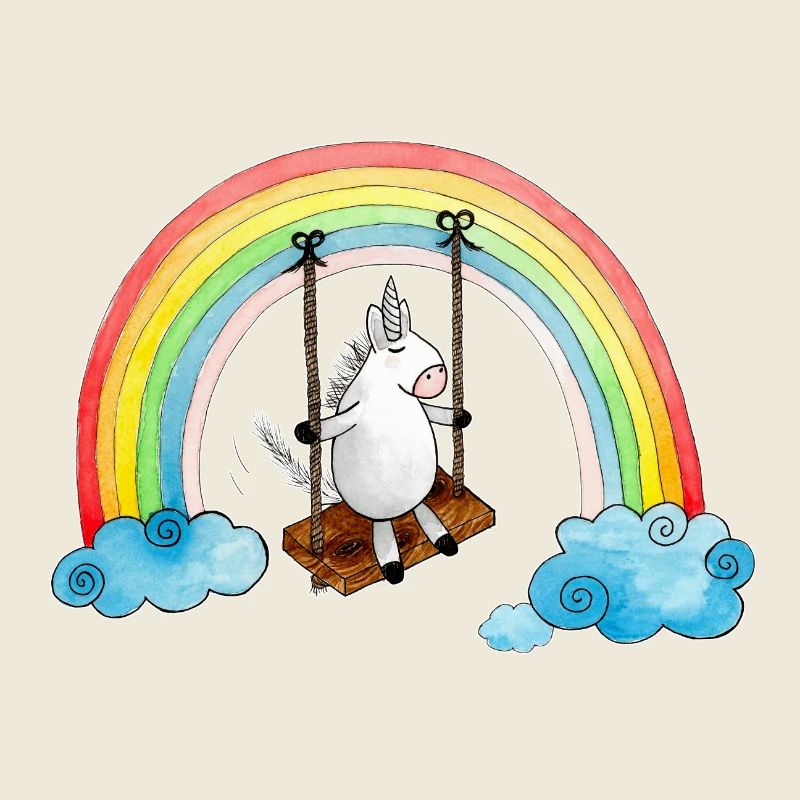 Schaukelndes Einhorn Regenbogen