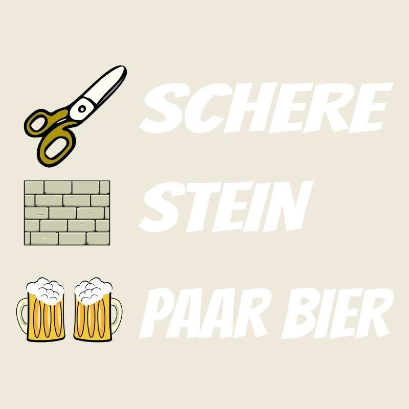 Schere , Stein, Paar Bier