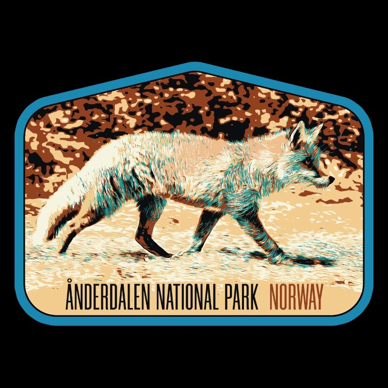 Écusson Renard Neiges Anderdalen : Faune Nordique