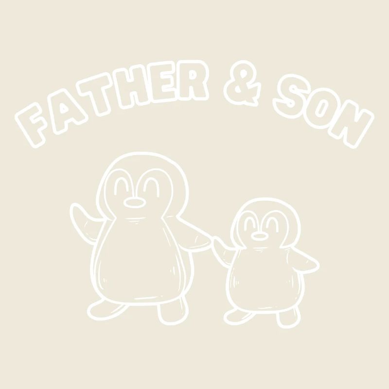 Penguin Family Father & Son White
