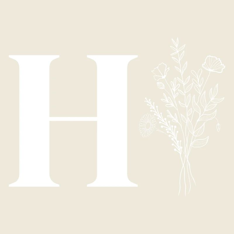 Lette h fleurs minimalistes