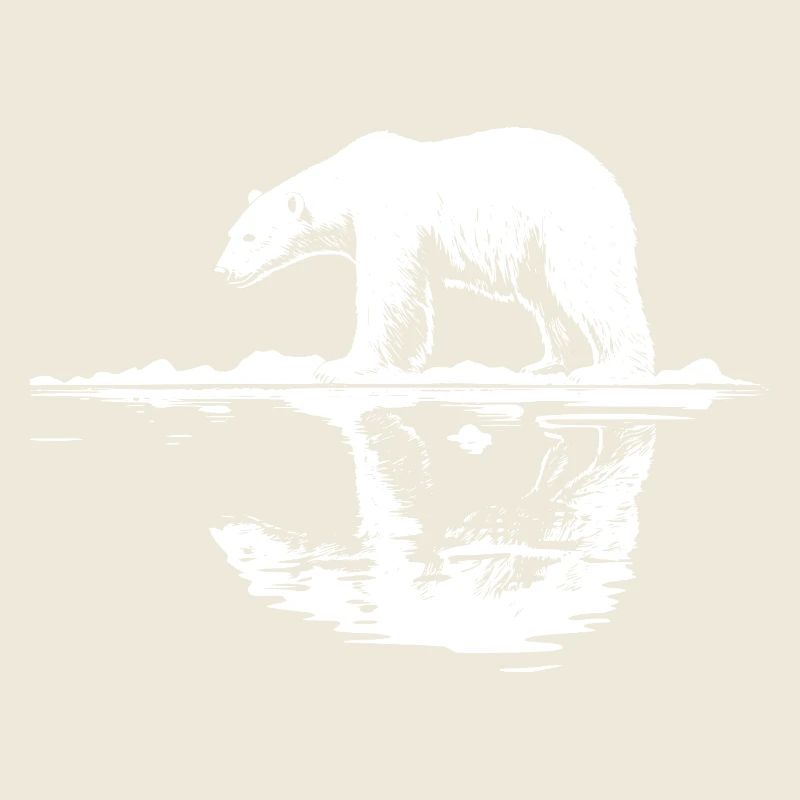 Cool Polar Bear Reflection Silhouette