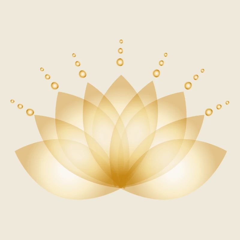 Fleur dorée stylisée de manière transparente