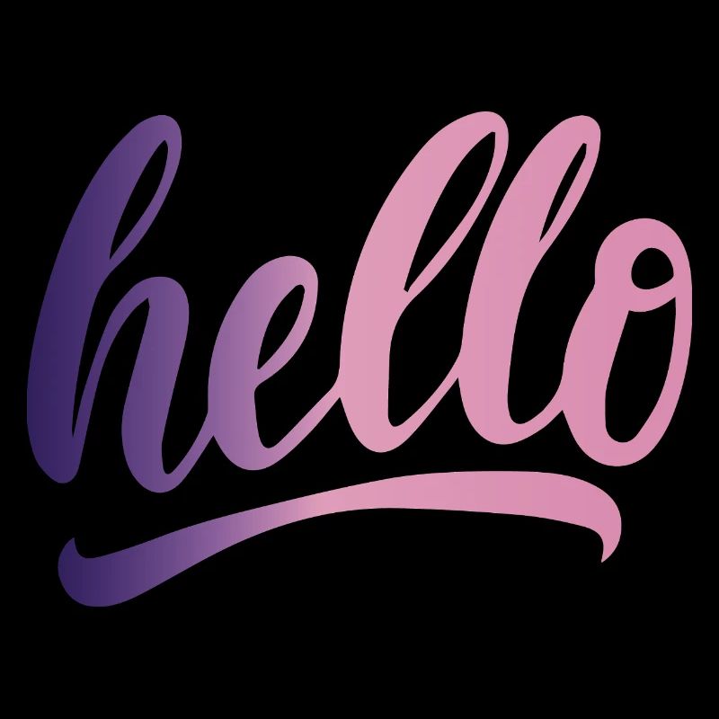 Hello greeting cheerful gradient writing