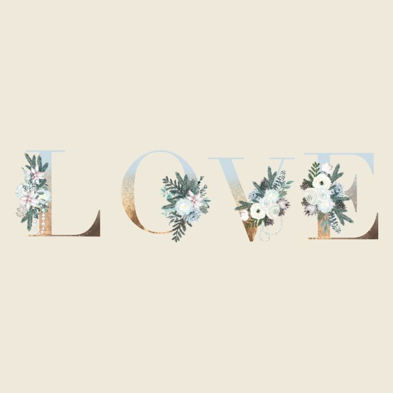 AMOUR! Lettre de fleur personnalisable