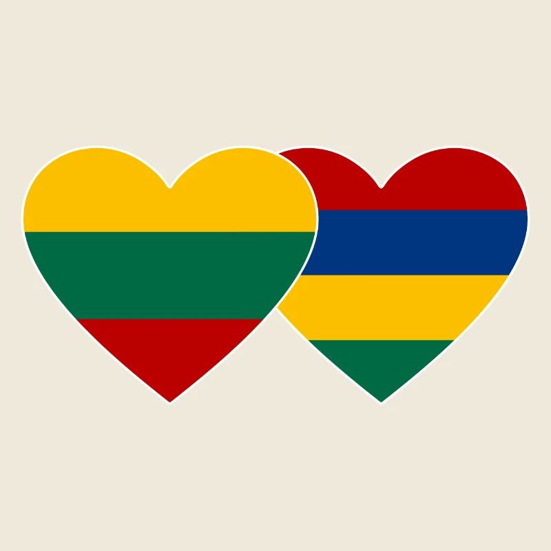 Lithuania Mauritius Flag Heart