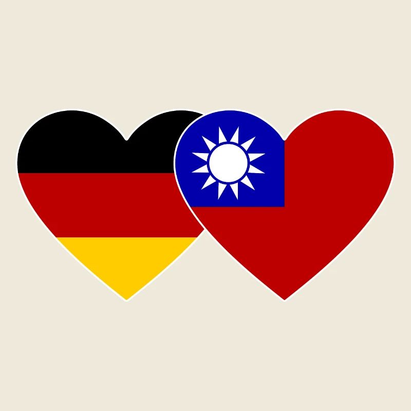 Allemagne Taiwan Flag Heart