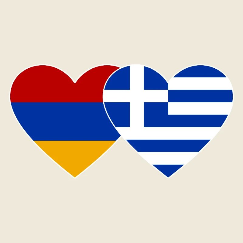 Arménie Grèce Drapeau Coeur