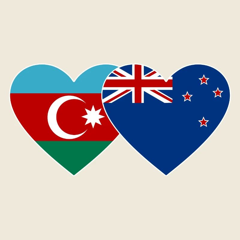Azerbaïdjan Nouvelle-Zélande Drapeau Coeur