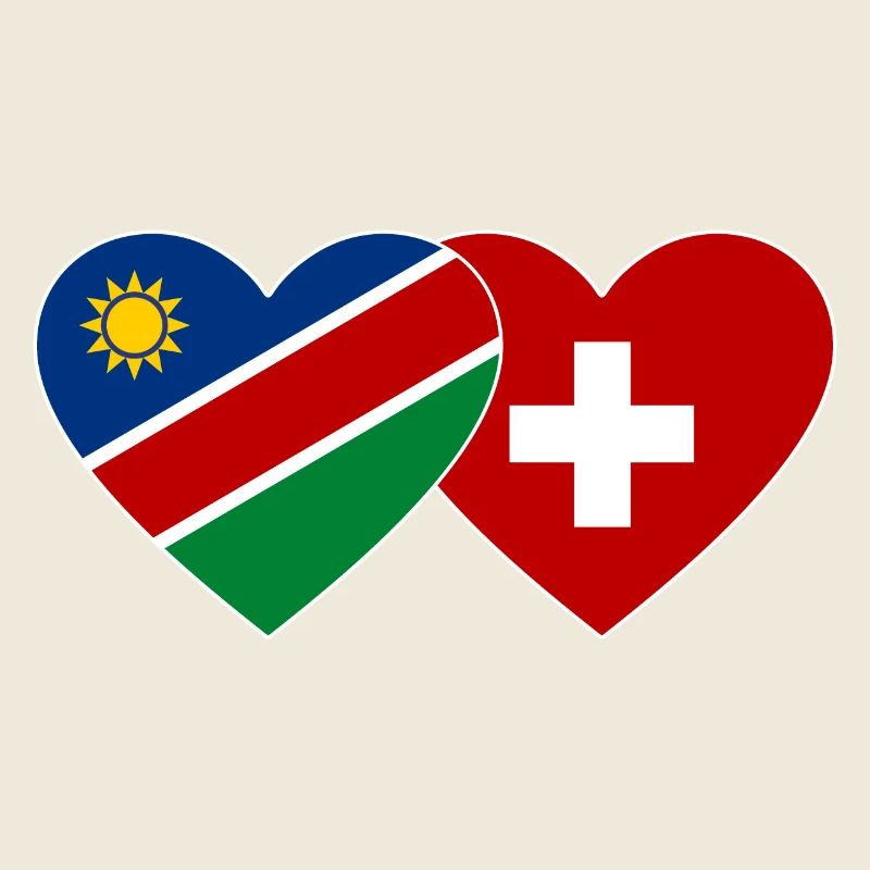 Namibia Switzerland Flag Heart