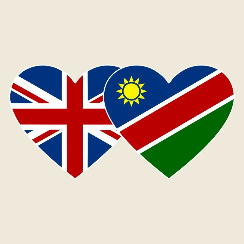 Grande-Bretagne Namibie Drapeau Coeur