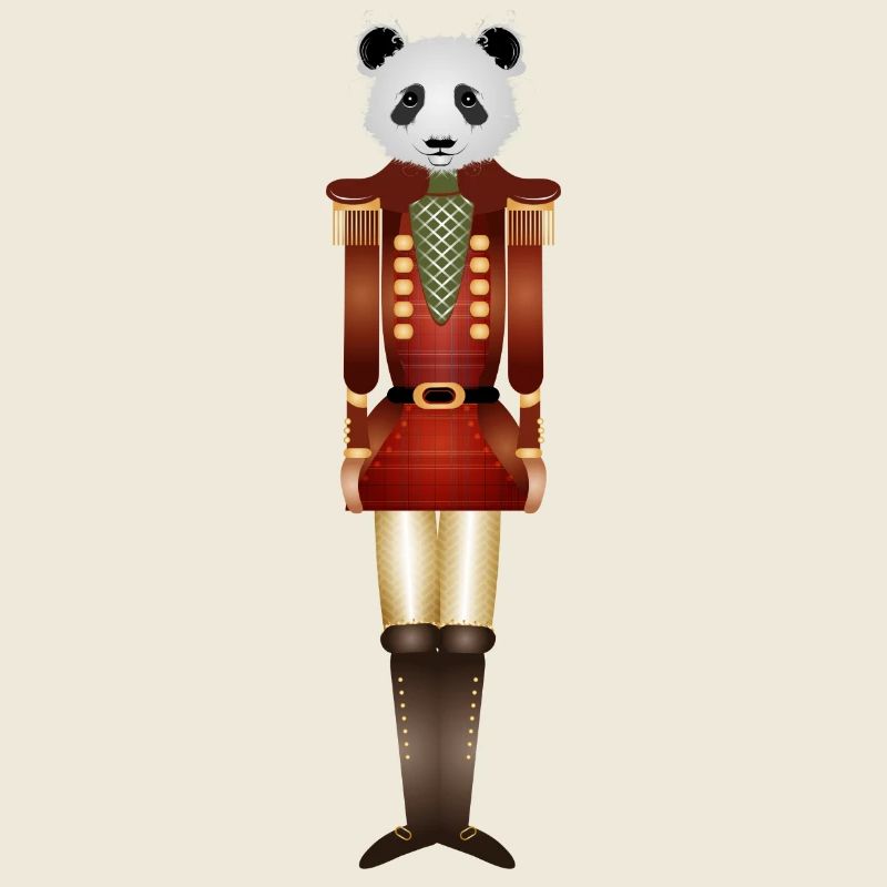 beau beau panda dans le style casse-noisette