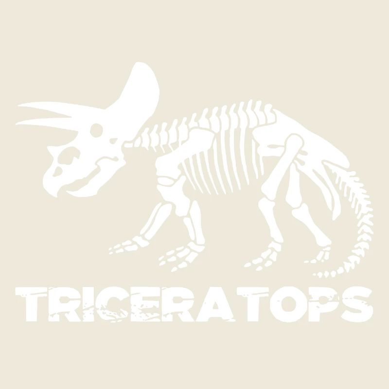 Squelette de tricératops blanc