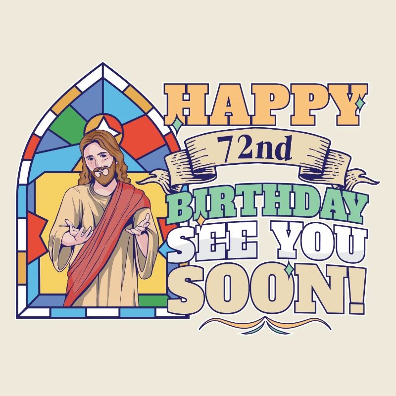Joyeux 72eAnniversaire À bientôt Jésus drôle Meme