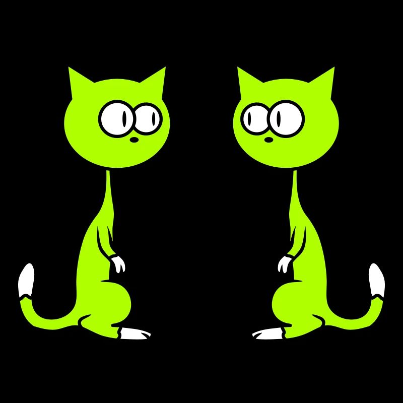 2 chats drôles curieux se regardant drôle