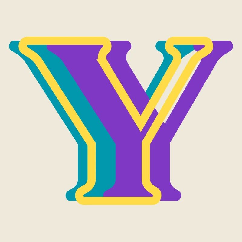 Lettre y multicolore