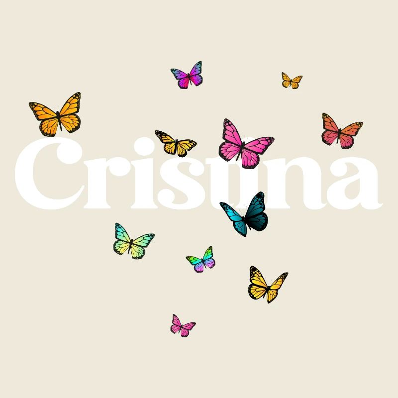 Schöner Mädchenname mit Schmetterlingen CRISTINA