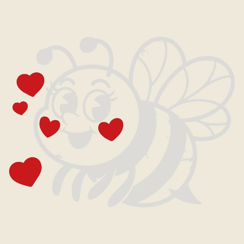 LoveBee Hearts : Adorable Dessin Lineline Bee