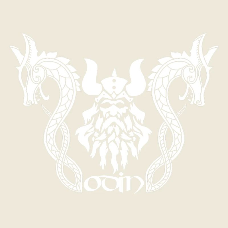 Dieu nordique Odin et dragons blancs