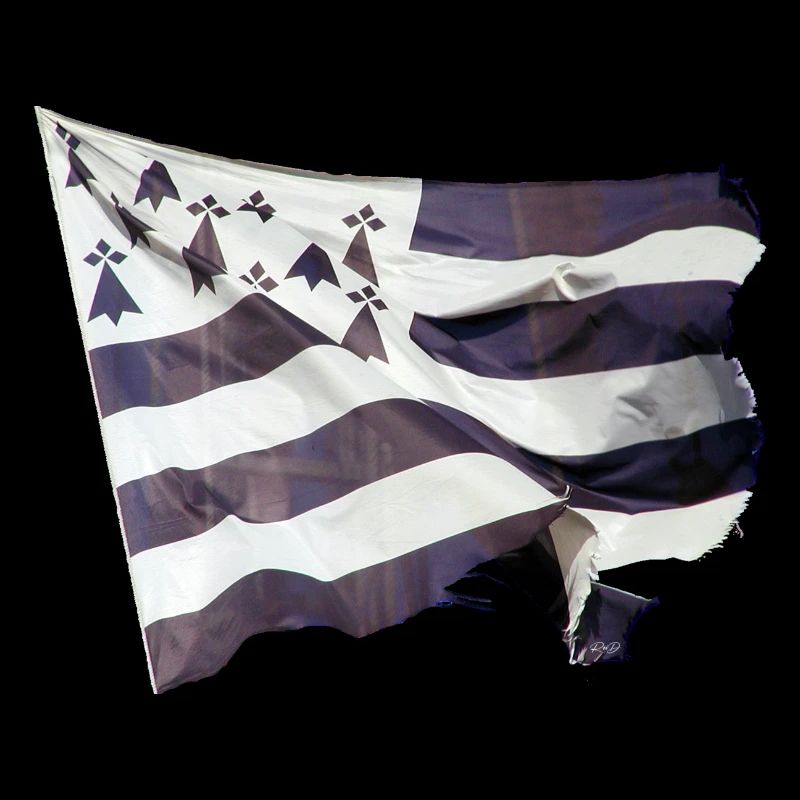 Drapeau flottant de la Bretagne
