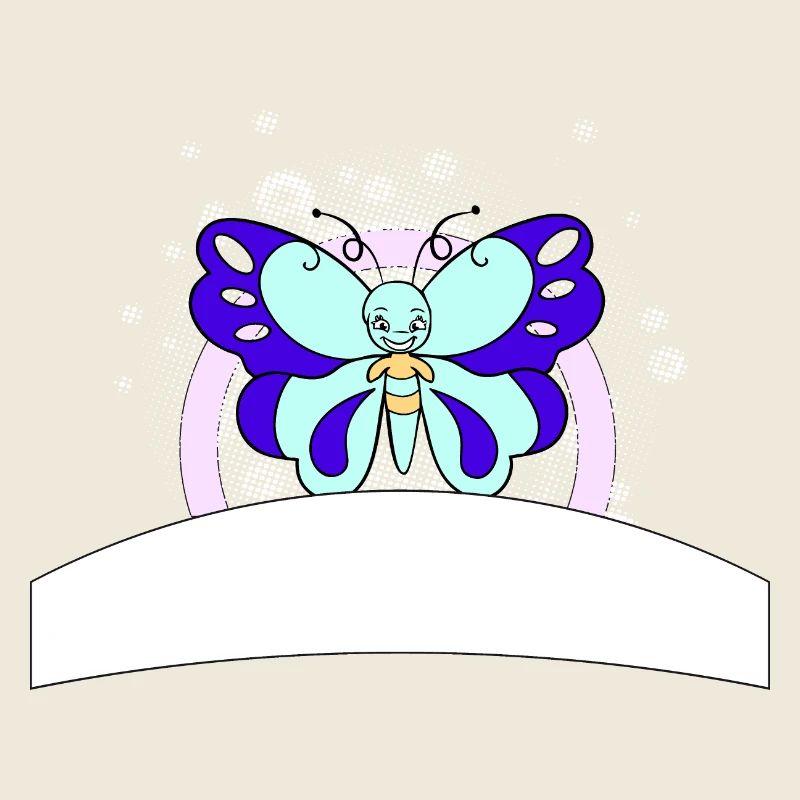 Colorful butterfly with writing field