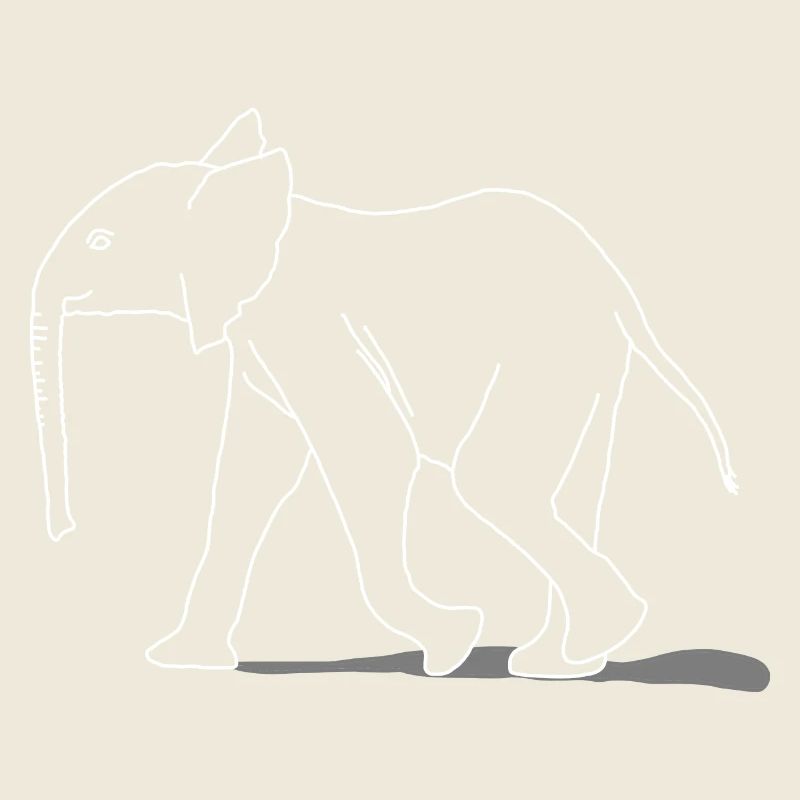 Éléphant jeune, lineart