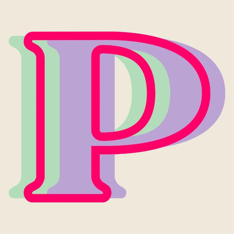 Lettre p multicolore