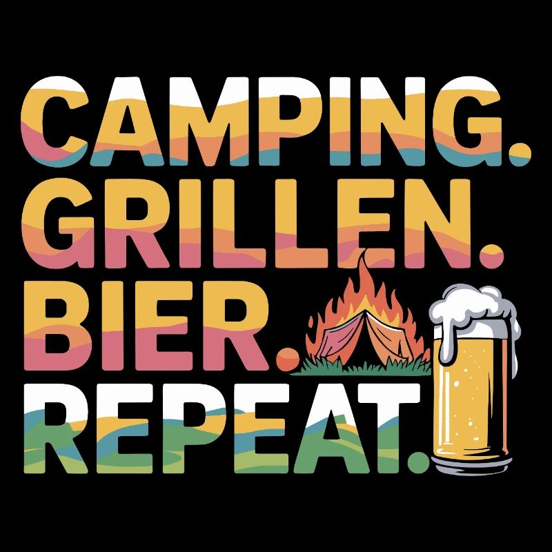 Camping. Griller. Bière. Répéter.