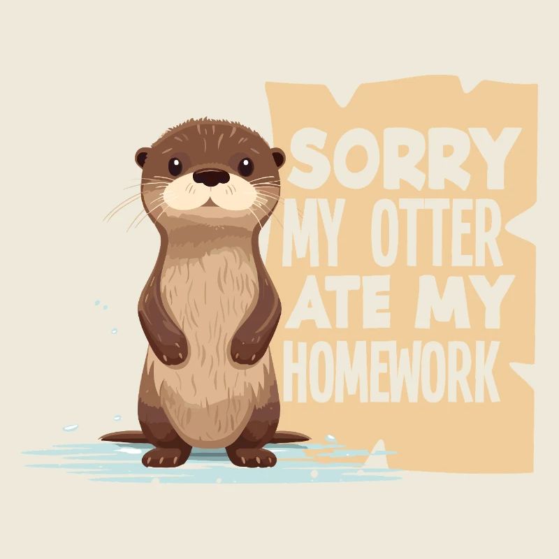dessin animé loutre de mer a mangé mes devoirs