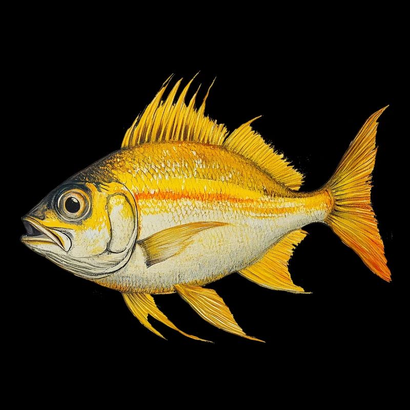 Illustration de poisson tropical jaune orange