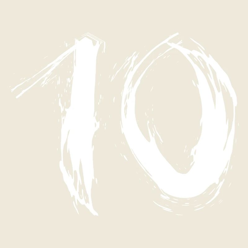 Number ten number 10 spray brush vector trend