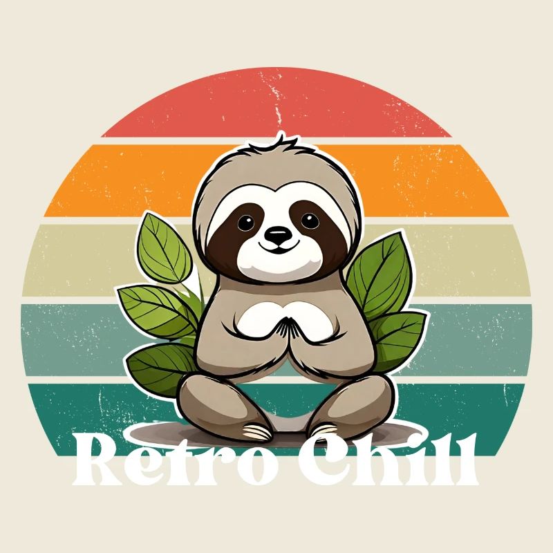 Retro Sloth: Chilling dans le style rétro