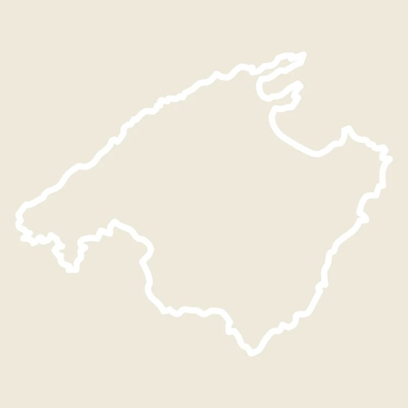 Majorque - Contour de l’île (blanc)