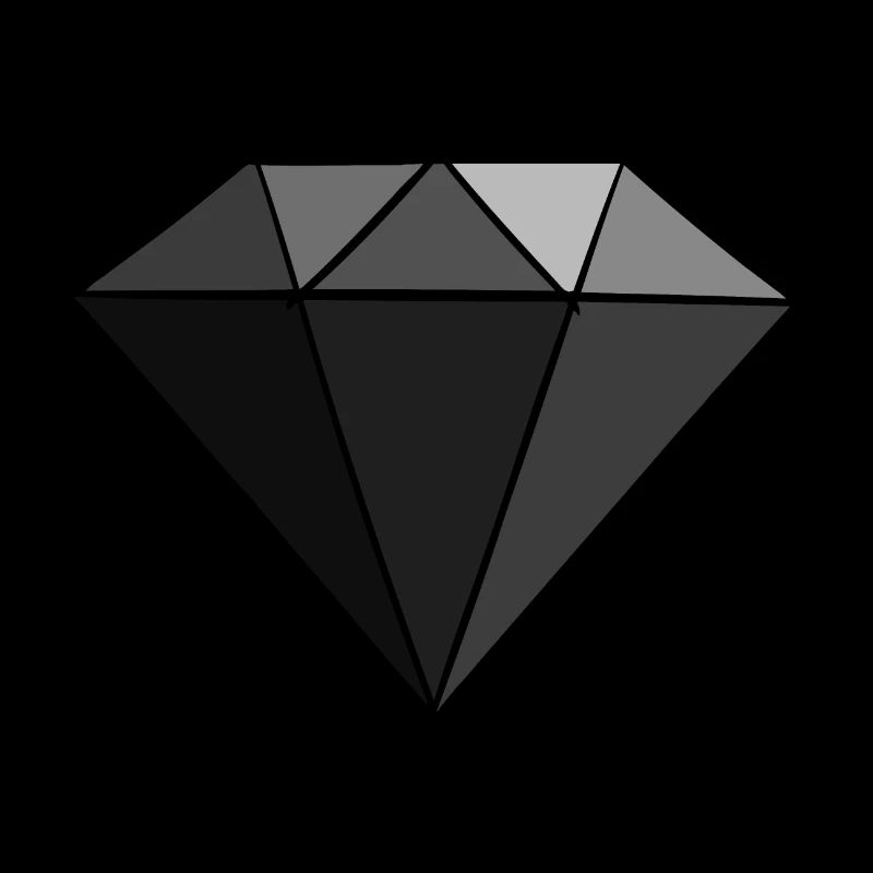 Edelsteine: Schwarzer Diamant Zeichnung / Symbol.