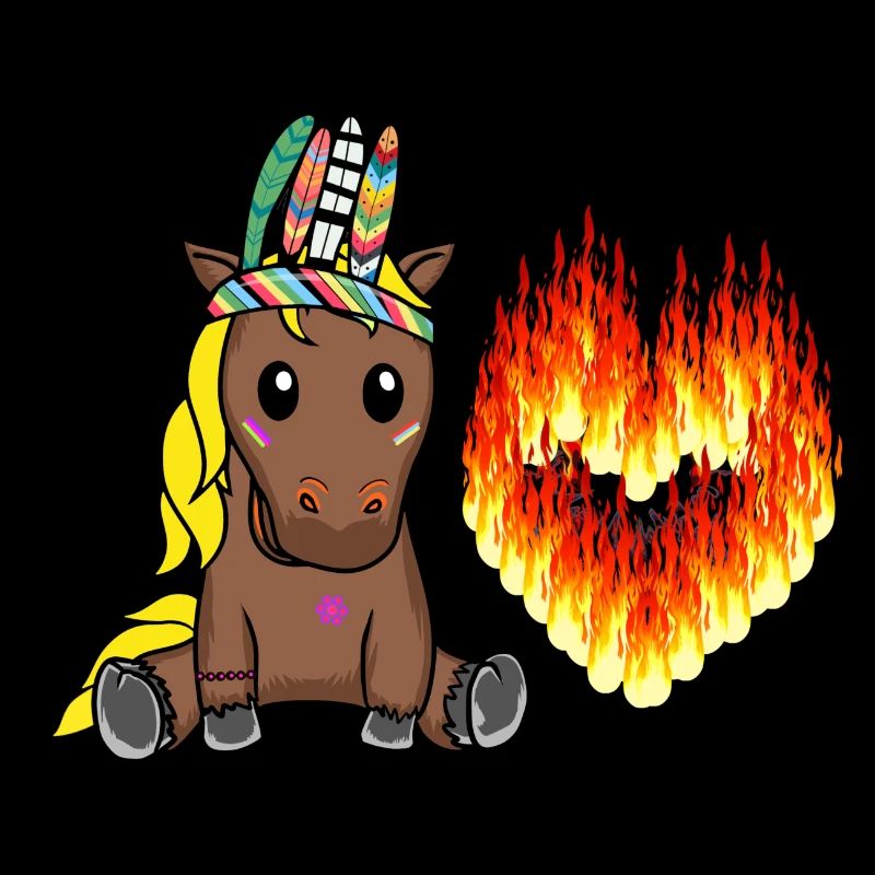 Hippie Pferd Valentin Herz feurig Liebe Herzen