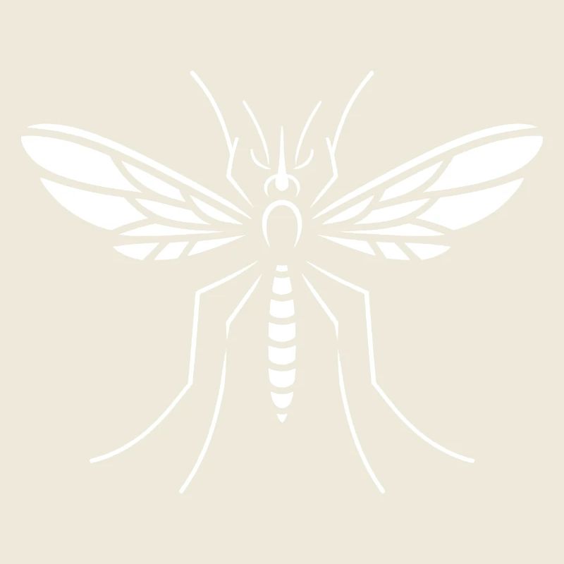 Minimalist Mosquito Insect Silhouette Design