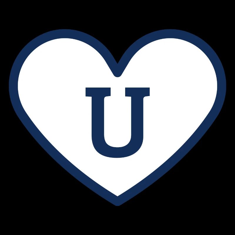 Letter u heart sport trend blue - gift idea